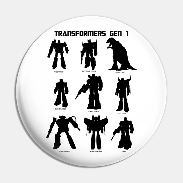 Transformers - GEN 1- silhouettes 2.0 Pin by ROBZILLA