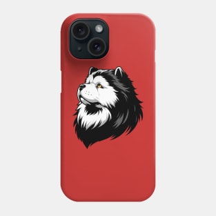 Stunning and Cool Chow Chow Monochrome and Gold Portrait for Father's Day Phone Case