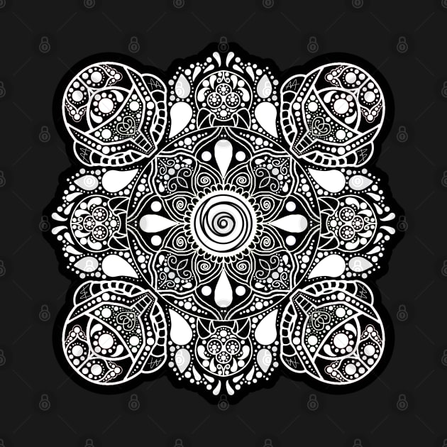 Metroid mandala black and white by AustomeArtDesigns