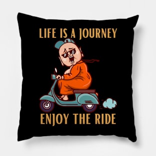 Cute & Funny Life is a journey design for Buddha Lovers Pillow