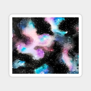 Red Star Watercolor Galaxy Magnet