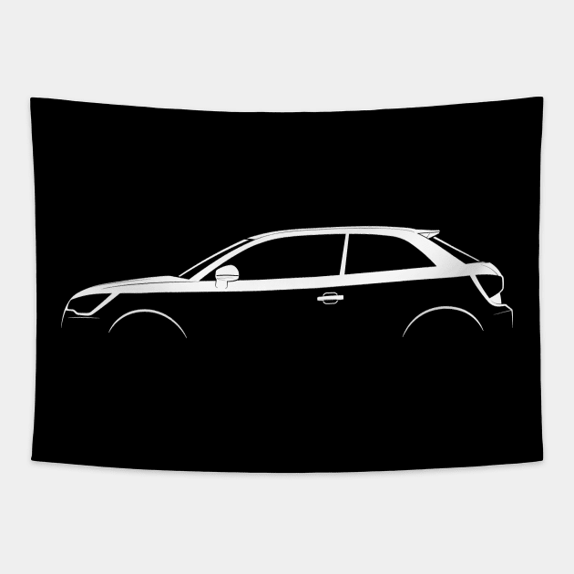 Audi A1 (8X) Silhouette Tapestry by Car-Silhouettes