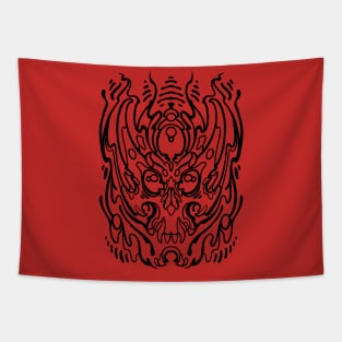 Abstract Mech Skull Tapestry