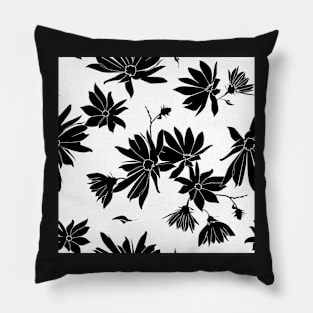 Jerusalem artichoke flowers black and white Pillow