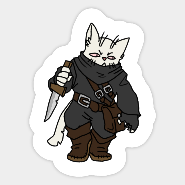 Tabaxi Rogue Tabaxi Sticker Teepublic I have never had more fun playing dnd in my. tabaxi rogue