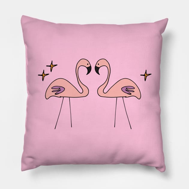 Atomic Flamingos Pillow by bruxamagica