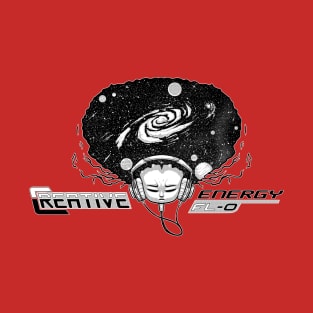 WEIRDO - Crative Energy Flo - Universe - Black and White - Dark Red T-Shirt