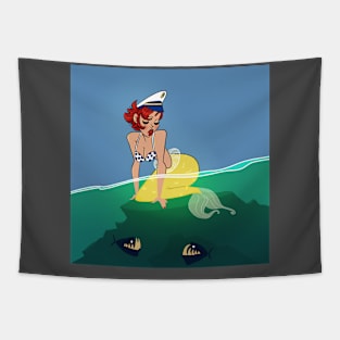 Pin Up Mermaid Tapestry