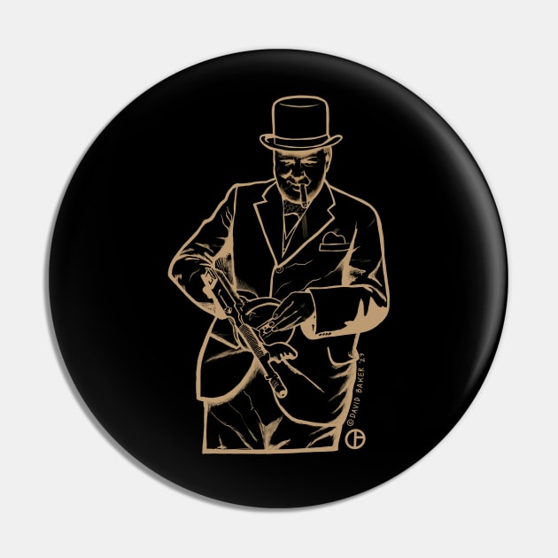 Winston Churchill Pin by Art from the Blue Room