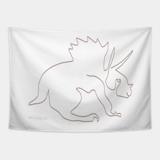 Maastrichtien Triceratops Ceratopia Cream Color - Oneliner Tapestry