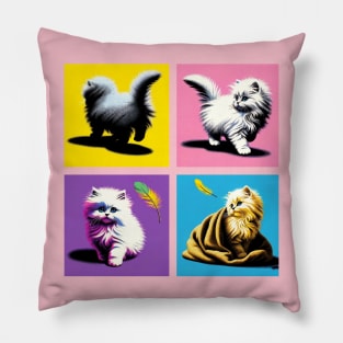 Cymric Pop Art - Cute Kitties Pillow