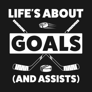 Youth Ice Hockey Design for Boys Life's about Goals T-Shirt