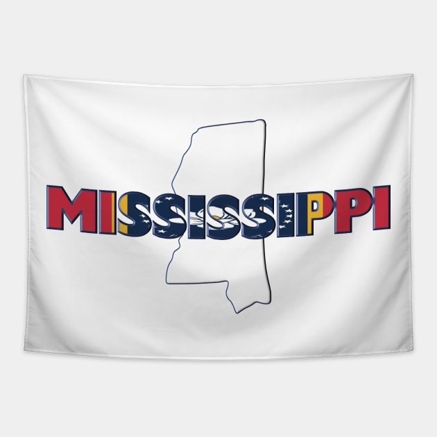 Mississippi Colored State Letters Tapestry by m2inspiration