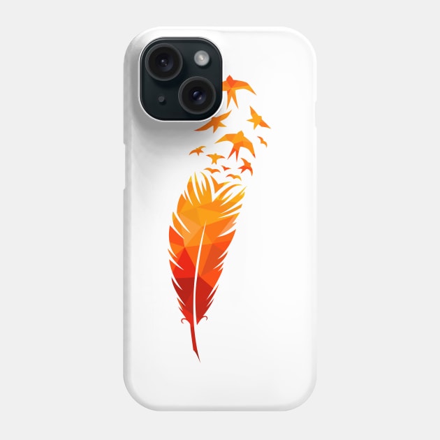 Bird feather illustration Phone Case by Razym