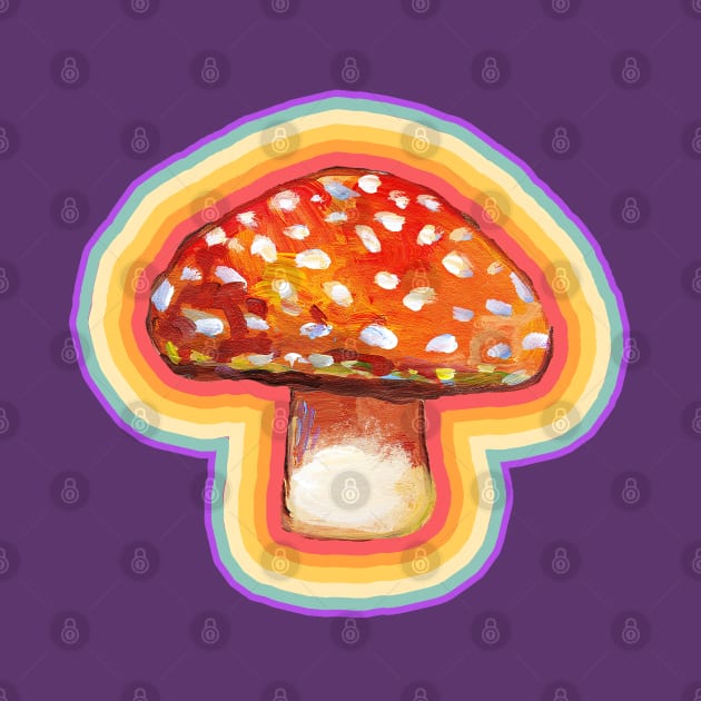 Retro Pyschedelic Mushroom Pattern by Robert Phelps by RobertPhelpsArt