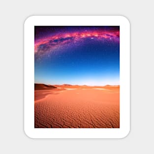 Ai Generated Art Scenery -Desert Night Sky Purple Stars Magnet