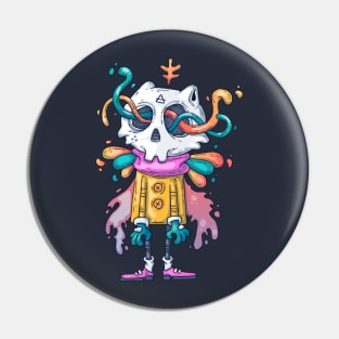 Monster skull creative cartoon Pin