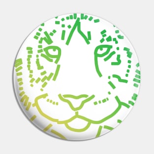 Green Tiger Face Pin