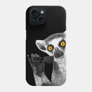 Lemur with coffee Phone Case