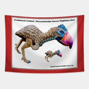 Prehistoric Extinct Phorusrhacidae Terror Flightless Bird Print Tapestry