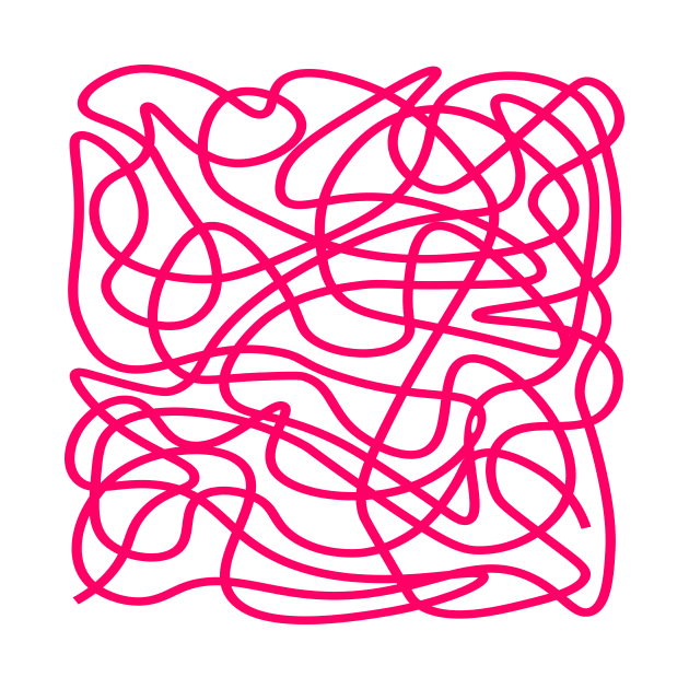 Pink random abstract doodle lines pattern design by Baobabprintstore