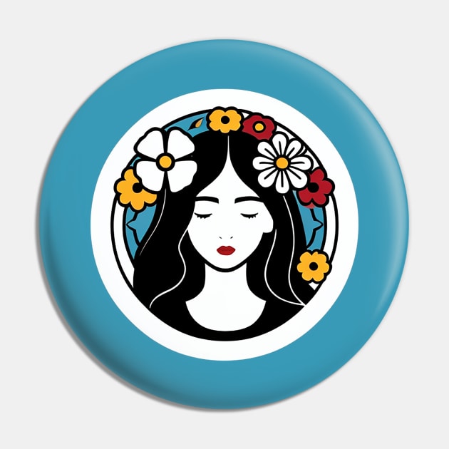 Simple Lineart of a Young Woman Surrounded by Flowers Pin by CursedContent