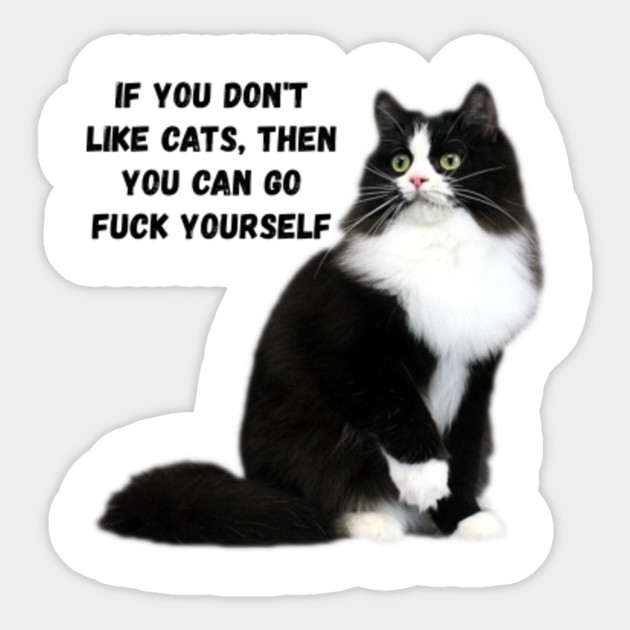 The Cussin Cat Funny Cats Sticker Teepublic