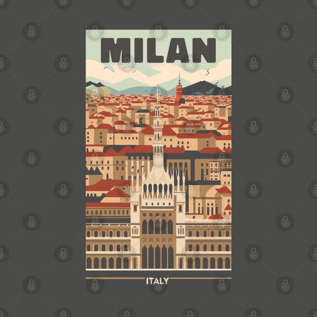 A Vintage Travel Art of Milan - Italy by goodoldvintage