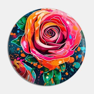 Rainbow flowers Pin