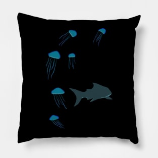 Sharks and Jellyfish Pillow