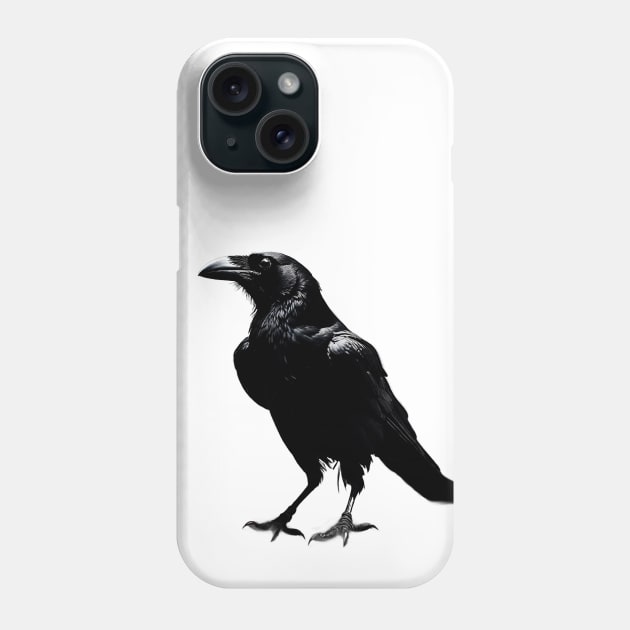 The black and shadowy Crow Phone Case by Marccelus