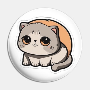 Adorable Scottish Fold Cat Sticker - Cute Kitten Pin