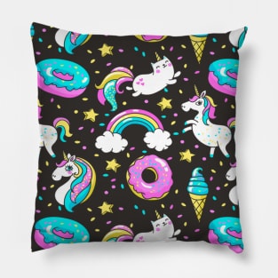 Unicorn pattern rainbow magical Pillow