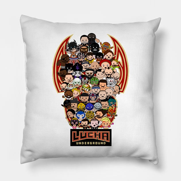 Lucha Underground Pillow by Smol Might Designs