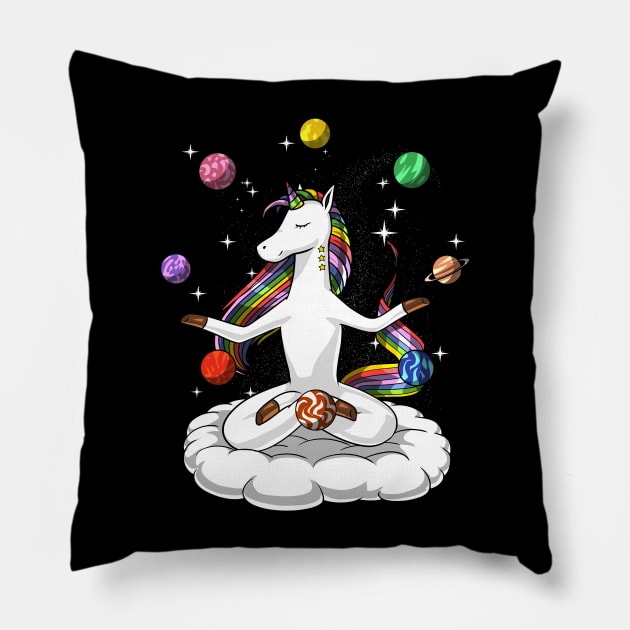 Space Unicorn Astronomy Pillow by underheaven