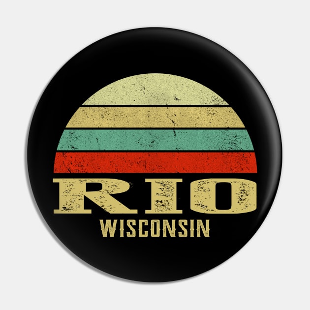 Rio Wisconsin Vintage Retro Sunset Pin by Curry G