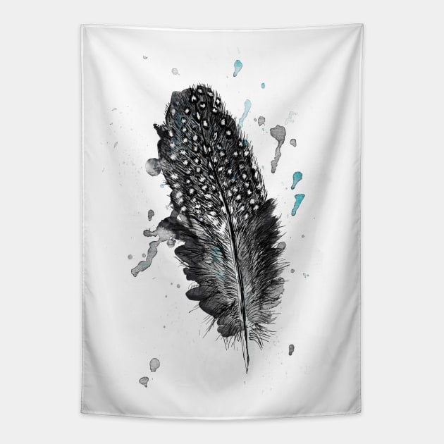 Guinea Fowl Feather Print Tapestry by rachelsfinelines