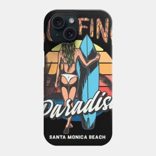 Surfing Paradise Santa Monica Beach Phone Case