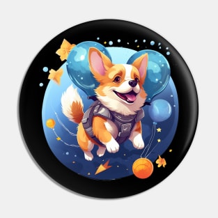 flying corgi Pin