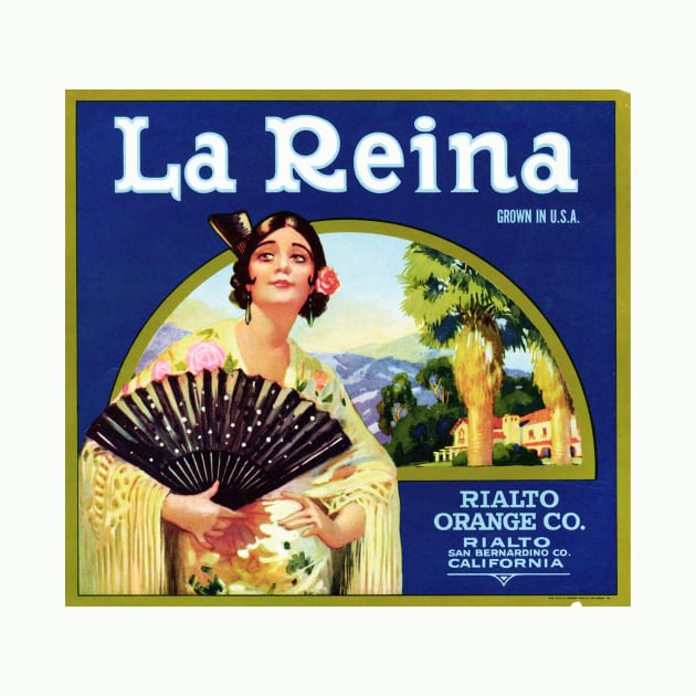 La Reina Brand crate label by WAITE-SMITH VINTAGE ART