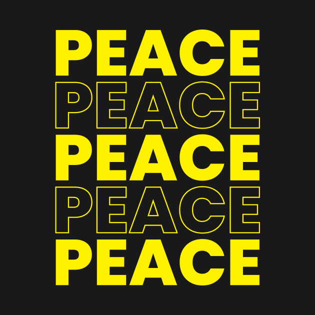 Peace repeated word modern typography design by emofix