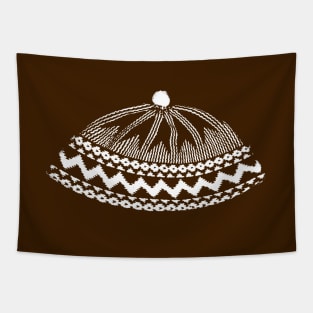 Kufi Haji Muslim Hat Design - Brown Tapestry