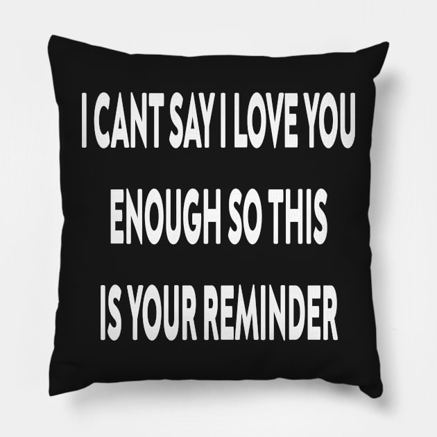 I can't say I love you enough so this is your reminder Pillow by stylechoc