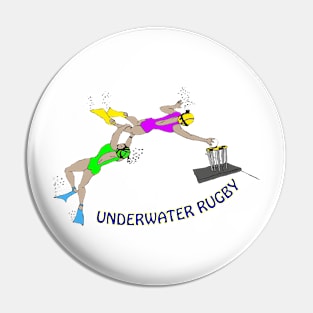 Underwater rugby players Pin