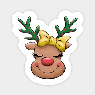 reindeer red nose christmas Magnet