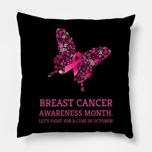 Breast Cancer Butterfly Pillow