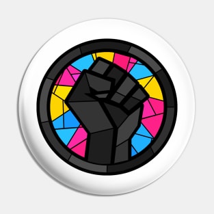 BLM Stained Glass Fist (Pan) Pin