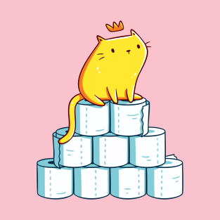 Toilet Paper King, Quarantine Essentials, Kawaii Cute Orange Cat T-Shirt