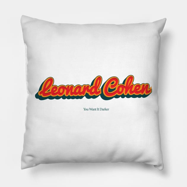 Leonard Cohen Pillow by PowelCastStudio