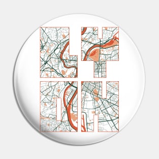 Lyon, France City Map Typography - Bohemian Pin